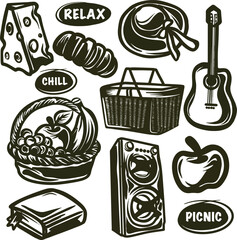 Summer vector collection perfect for posters, t-shirt prints, travel brochures, social media graphics, and creative projects with a summer theme.