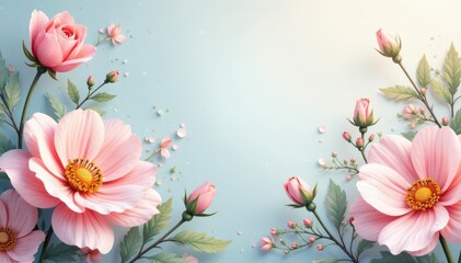 Delicate floral motif, pastel shades, subtle texture, color, girly, elegant