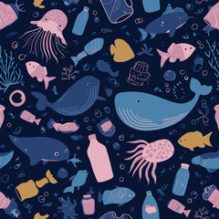 Marine debris vector