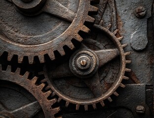 Rusty Gears With Granular Texture