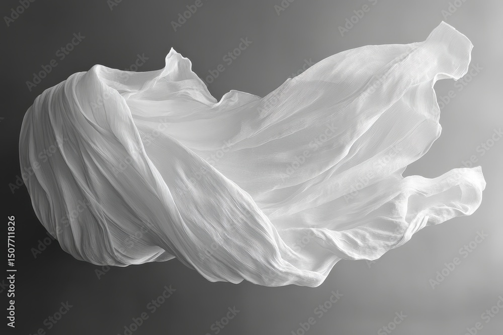 Leinwandbilder natural texture and movement captured in a flowing fabric against a dramatic light backdrop showcasi