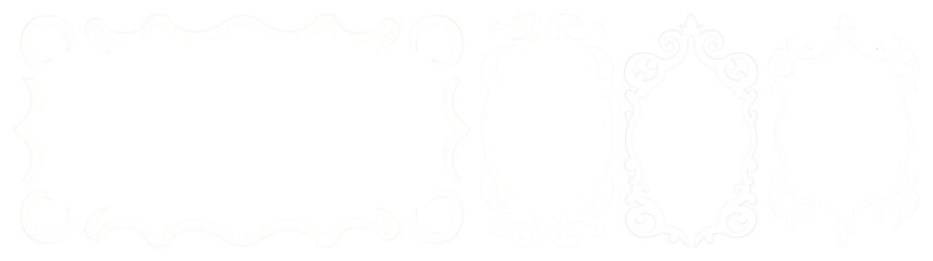 PNG Elegant vintage decorative frames, element set on transparent background