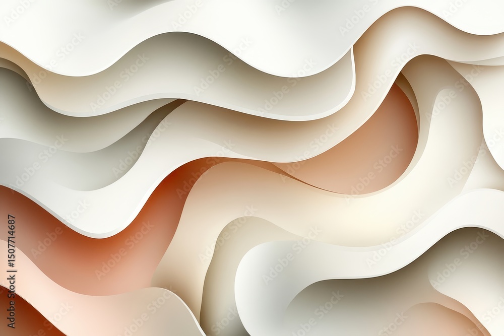 Poster wavy paper texture design in warm and cool tones creating an artistic background suitable for variou