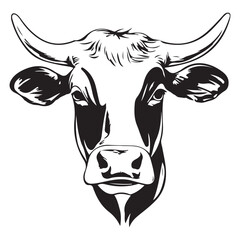 Cow head illustration vector