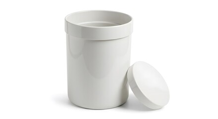 Modern White Storage Jar with Lid, Ready for Branding