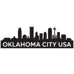 Fototapeta premium Oklahoma City skyline horizontal banner. Black Oklahoma City, USA. Vector template for your design. Vector black silhouette. with white background