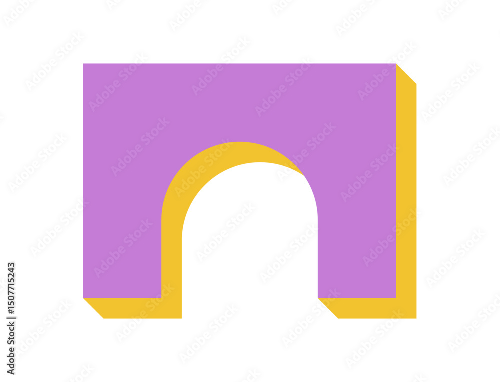 Canvas Prints brutalist geometric shape sticker. abstract icon with a bold form and minimal shadow. modern brutali