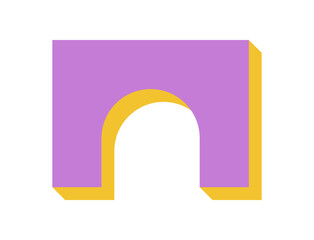 Brutalist geometric shape sticker. Abstract icon with a bold form and minimal shadow. Modern brutalism element, flat geometric style, ideal for trendy graphics and contemporary projects.