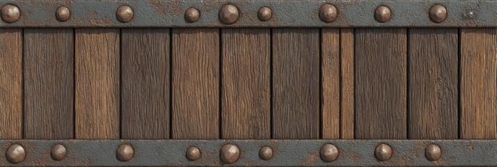 Rustic Wooden Panel With Metal Border