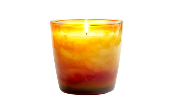 Glowing candle symbolizing peace and hope isolated on a dark background Isolated on transparent background.