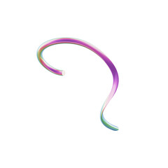 3d abstract fluid iridescent shape on transparent background