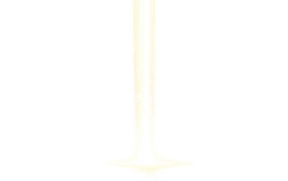 Glowing column of light rising upward into the heavenly sky Isolated on transparent background.