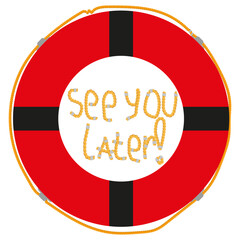 Rope text inside. Funny message design. Safety float element.