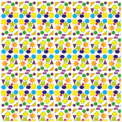 Colorful shape pattern. Bright abstract background. Multiform vector design. Geometric figure illustration.