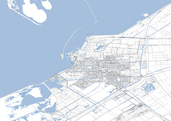 Zoomed-In Vector Map of Lelystad – Detailed Highway Layout for Close-Up Urban Planning, Traffic Analysis, and Infrastructure Development