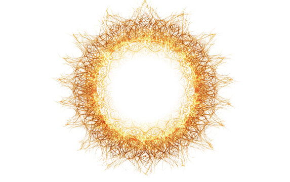 A bright soft halo representing divine peace and inner light Isolated on white Background.