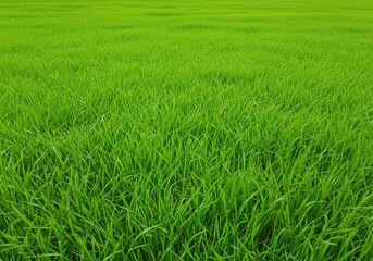 Obraz premium Lush green grass field in a vibrant natural setting, close up view