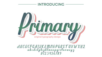 Primary Font Stylish brush painted an uppercase vector letters, alphabet, typeface