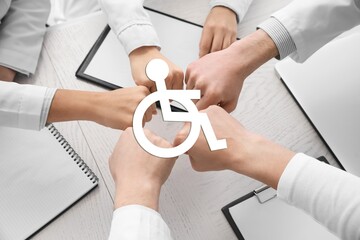 Hands of business people and Symbol of Access