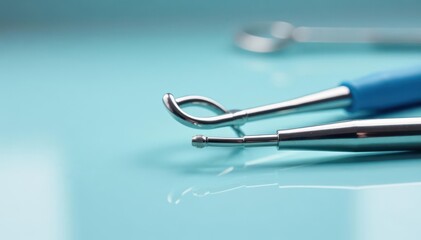 Close-up of veterinary instruments on sterile white surface, treatment, clean, scissors