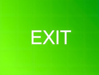 Obraz premium Bright Green Exit Sign Minimalist Graphic Design