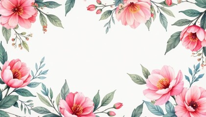 Delicate watercolor floral pattern, perfect for spring invitations , flyer, illustration