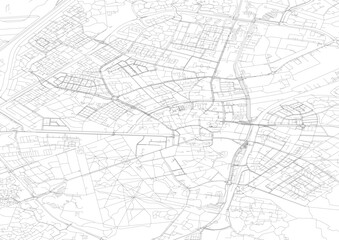 Fototapeta premium Zoomed-In Vector Map of Essen – Detailed Highway Layout for Close-Up Urban Planning, Traffic Analysis, and Infrastructure Development in Germany