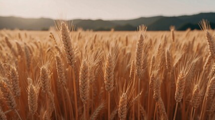 Golden Wheat Field at Sunset A Stunning Harvest Landscape Photograph