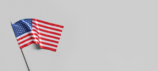 USA flag on grey background. Independence Day celebration