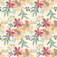 little floral pattern  illustrator artwork soft colors