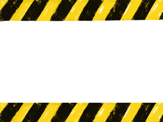 Cute blank empty yellow black frame under construction site danger road street sign banner hand drawn doodle crayon watercolour illustration sticker clipart safety work warning template background