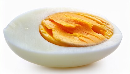 half a boiled egg isolated on a white background