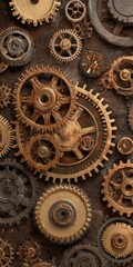 Detailed Rusty Gears And Mechanism Background