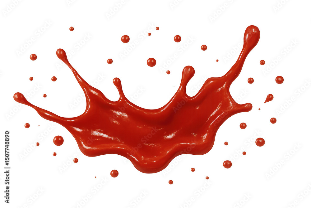 Poster dynamic splash of red paint creating an energetic and vibrant visual, perfect for adding a pop of co