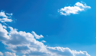 Obraz premium Beautiful Blue Sky With Fluffy Clouds