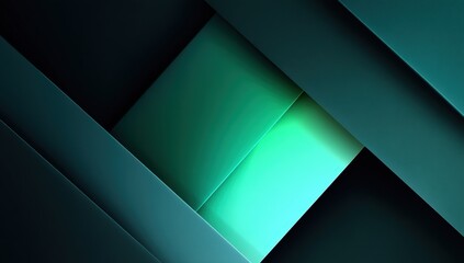 Abstract Geometric Design With Dark Teal And Turquoise Layers