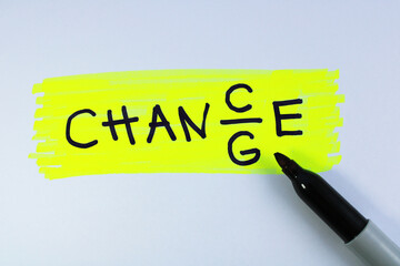 Marker next to a letter change that gives another meaning to a word