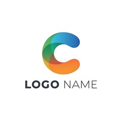 Creative C letter logo Flat Design Vector Illustration