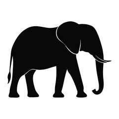 Elephant silhouette vector illustration on white background