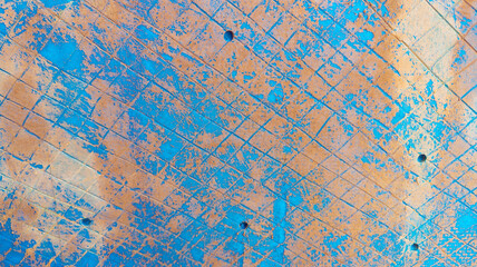 Blue and red rusty metal background