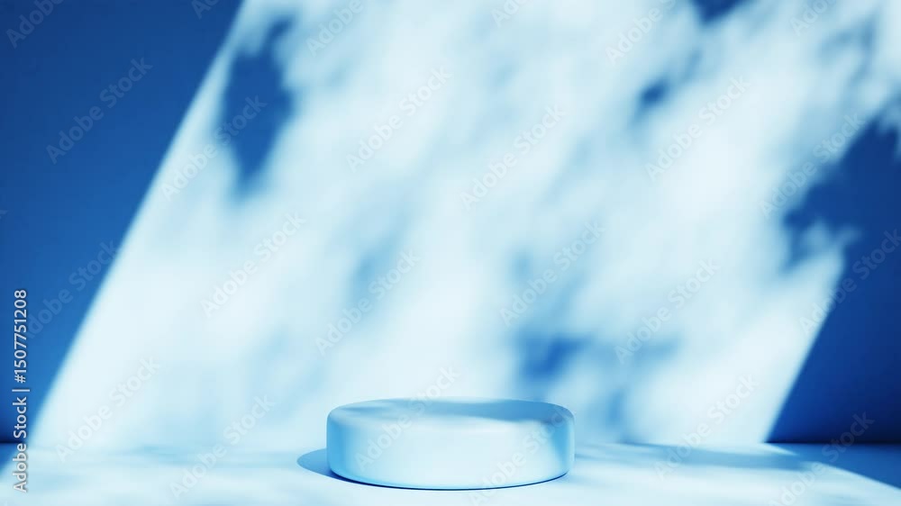 Poster 3d rendering of empty minimal scene with moving shadow for product display