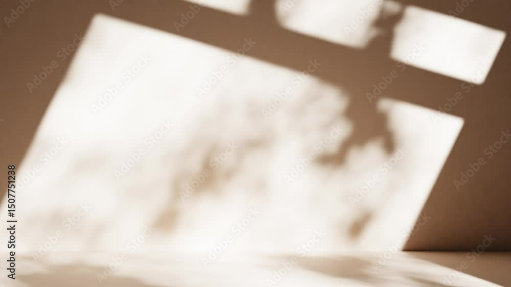 Poster 3d rendering of minimal empty scene with moving shadow for product display