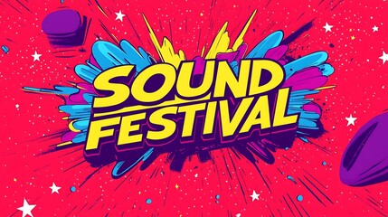 Colorful graphic design showcasing the "Sound Festival".