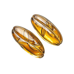 Fish oil soft gel capsules isolated on white