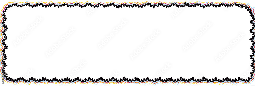 Poster scallop edge border frame set with rectangle, oval, and round shapes featuring wavy squiggly lines i