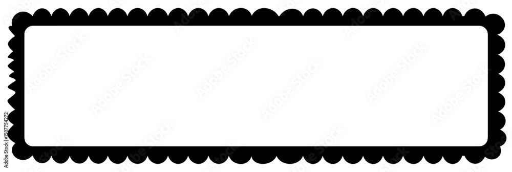Poster scallop edge border frame set with rectangle, oval, and round shapes featuring wavy squiggly lines r