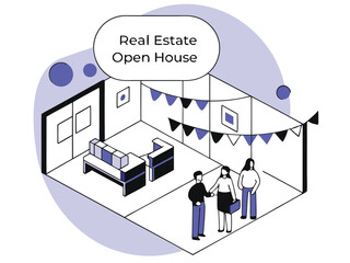 Real Estate Open House Brokers Meeting Clients