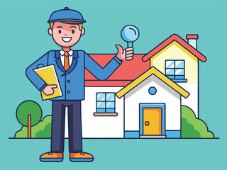 real estate agent with house