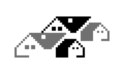 Obraz premium estate home vector logo pixel art