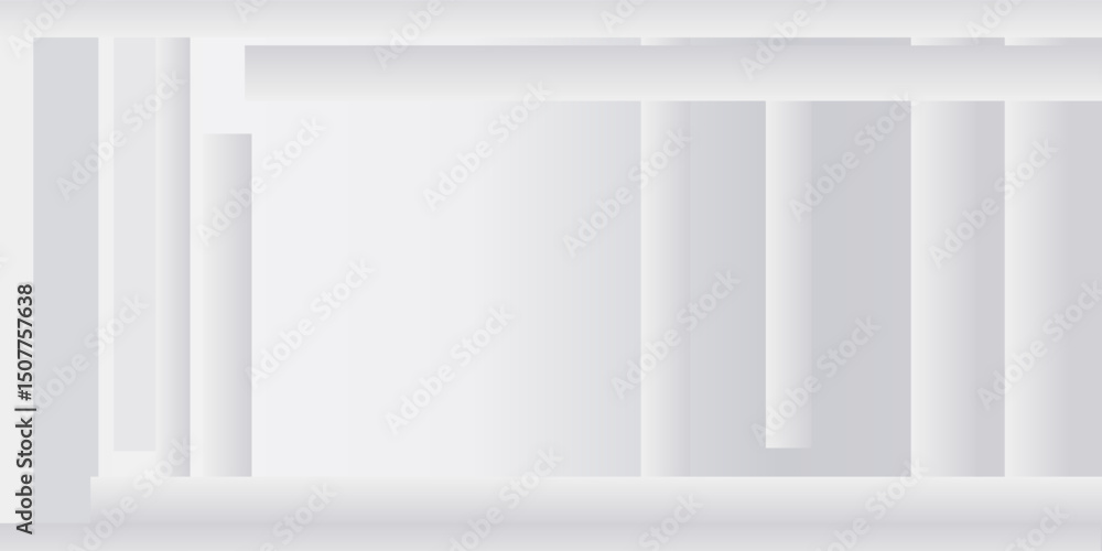 Poster white and gray abstract background with silver lines and shadows. modern grey diagonal abstract text